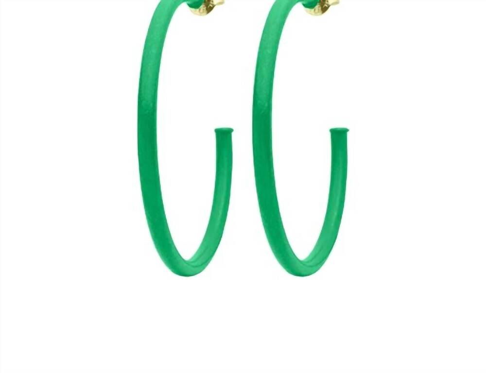 NEW SHEILA FAJL women's painted everybody's favorite hoops in green